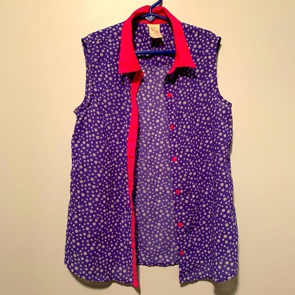 Faded Glory Girls Sleeveless Chiffon Button Down